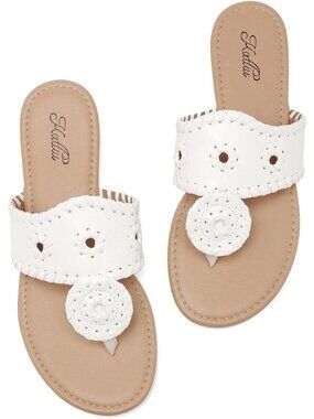 Women's Flat Sandals Flip Flop White Sandals Dressy Thong Sandals Slip On